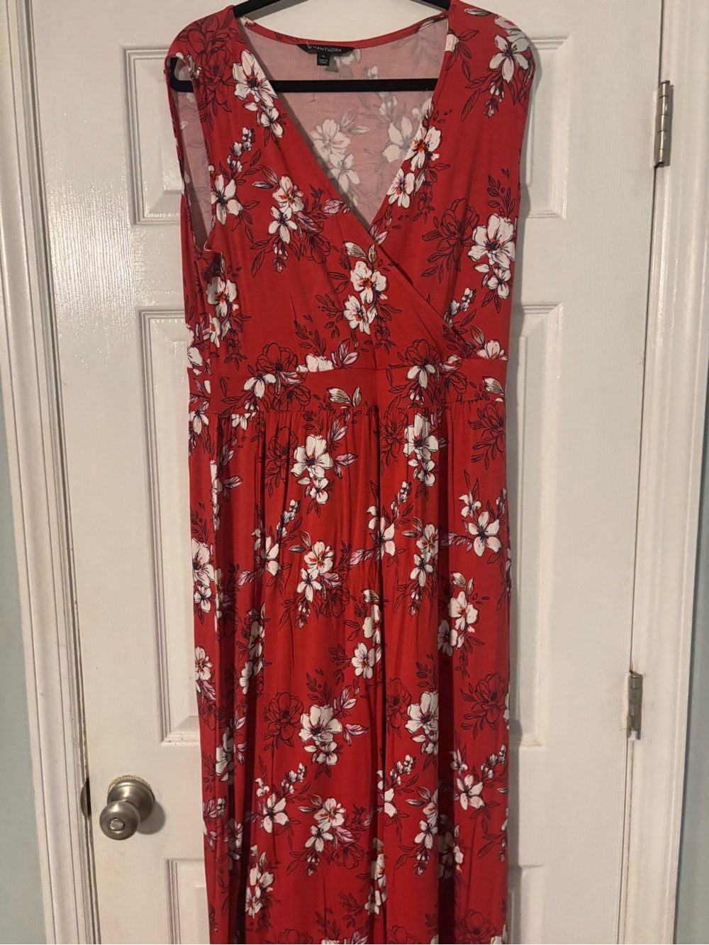 Floral Wrap-Front Maxi Dress in Red